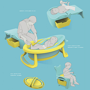 儿童浴盆套组成长性设计