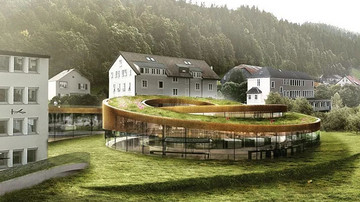 BIG 新作'螺旋钟表博物馆'，叙事性嵌入地景